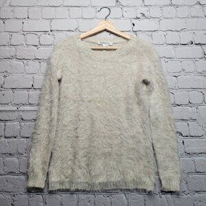 BCBGeneration Nude Combo Beige Brown Fuzzy Knit LongSleeve Sweater Size XXS